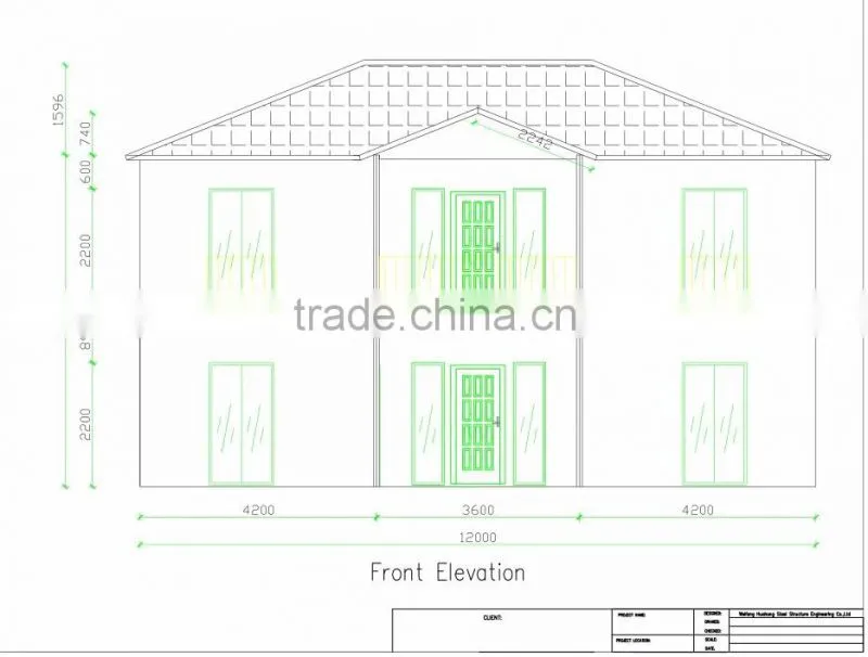 2016 Hot Sale Excellent Level A1 Fireproof and Fast Assembling Double Floor PreBuilt House, Two Weeks FInished Assembling