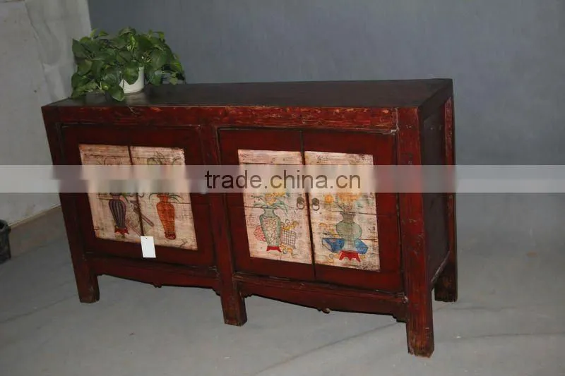 chinese reproduction mongolia hand painted cabinet
