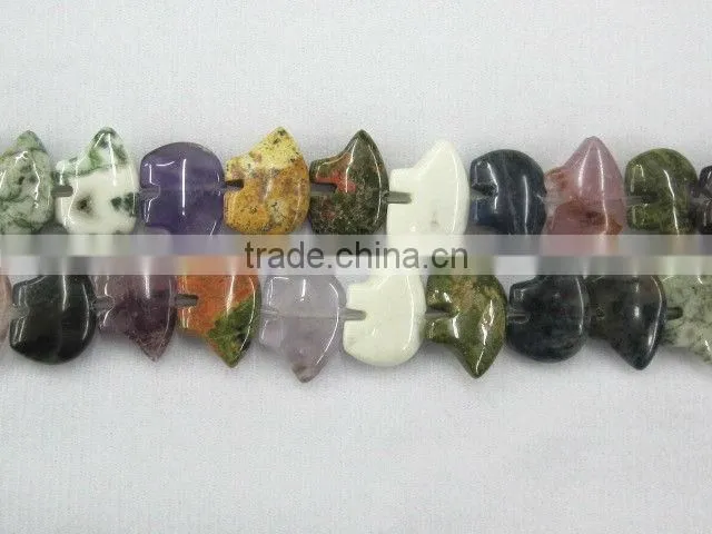 Offer 13 x18mm natural Red Grey Agate bear beads