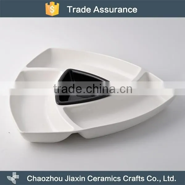 OEM service ceramic triangle elegance snack dish