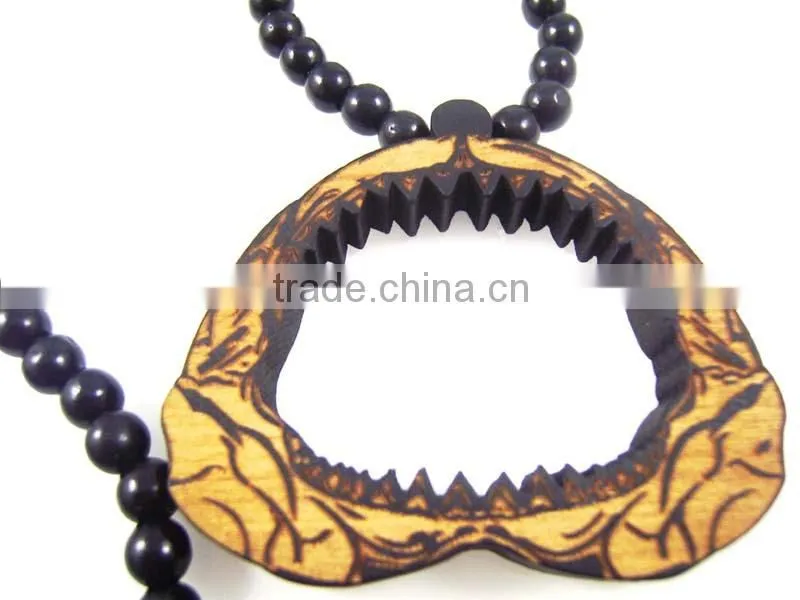 Hip Hop good big mouth Pendants Men's Fashion Wood Rosary Chain Beads Necklaces