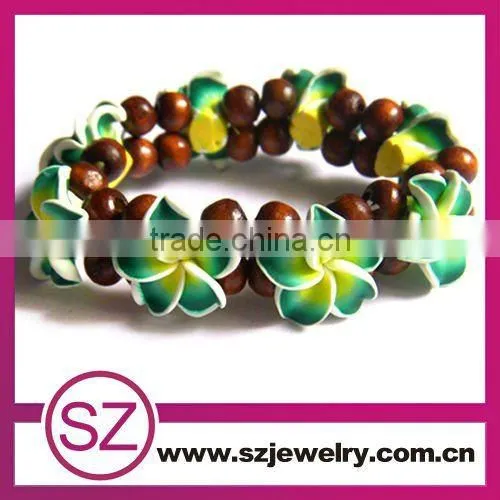 Popular polymer clay tear drop flower pattern dangle earring
