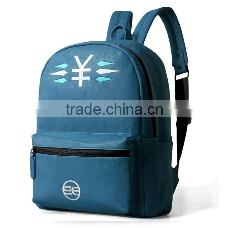 leather backpacks custom embroidery your logo teens fashion pu leather backpack