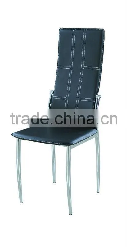 balck PVC seat & back metal tube dining chair