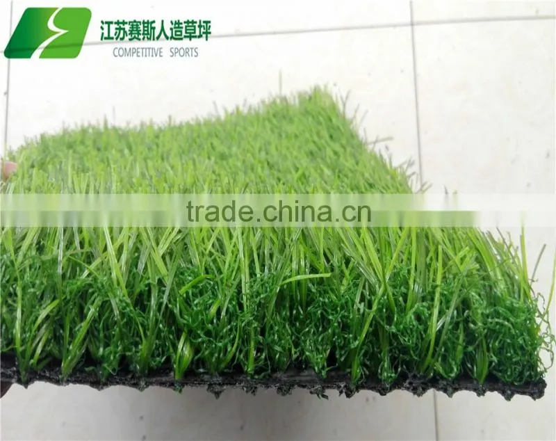 Spine shape synthetic grass with green curly grass for garden
