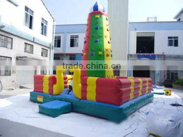 coniform inflatable climbing wall with snake for sports