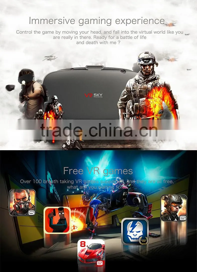 2016 High Quality 3D VR Glasses Virtual Reality Glasses Plastic Google Cardboard