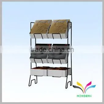 Hot sale fashion store detachable metal wire floor rack display for newspaper