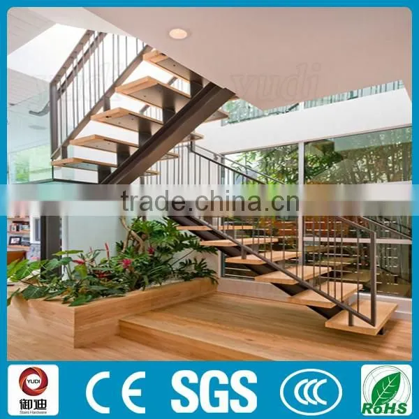 modular mono stringer indoor modern metal wood stairs design