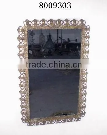 Shabby french antique metal frame decorative wall mirror