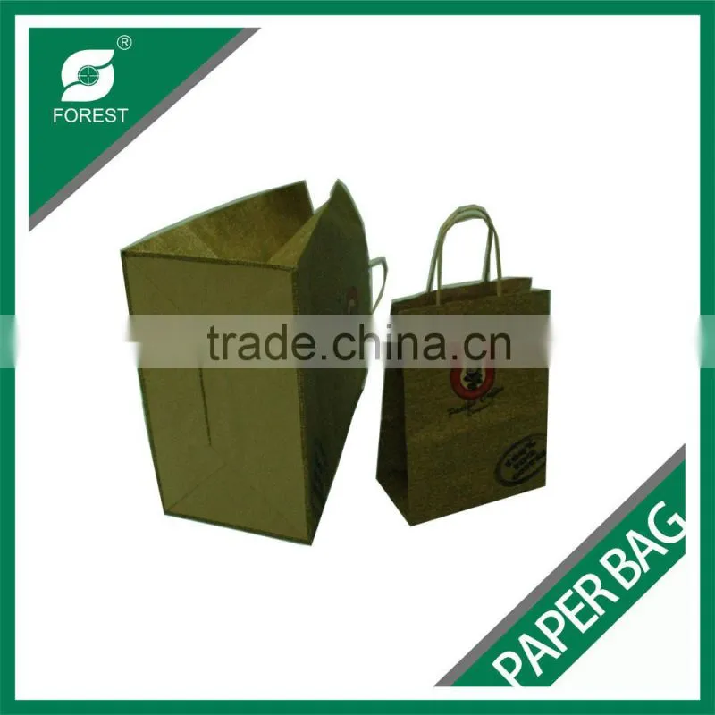 PE COATED KRAFT PAPER BAG WITH HANDLE DISPOSABLE FOOD PACKING BAGS WITH CUSTOM PRINT