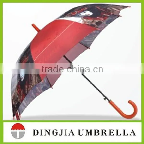 Heat transfer printing promotion golf umbrellas produced by Shenzhen umbrella factory