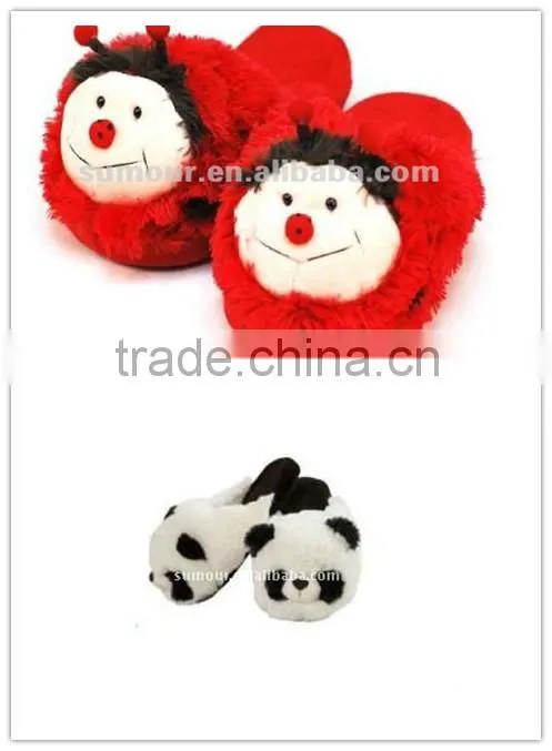 Soft Plush Material,Fashion Cute Plush animal Slippers