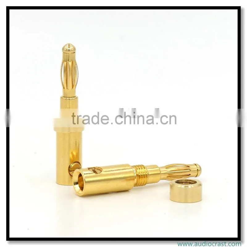 China Produce 24K Gold Plated banana plug Speaker plug