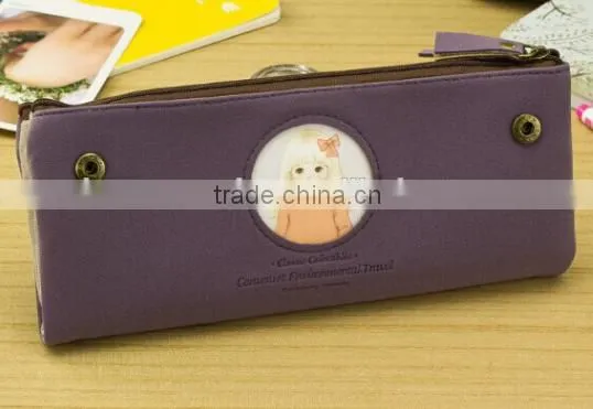 Hot sale two pockets school pencil bag/pencil case