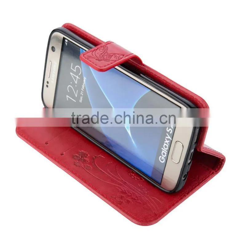 2016 New Product Custom Flip Case For Mobile Phone,For Samsung Galaxy S7 Plus Leather Case Wallet