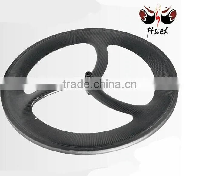 100% full carbon fibre 3-spoke road bike wheelset tubular 700c 21mm width