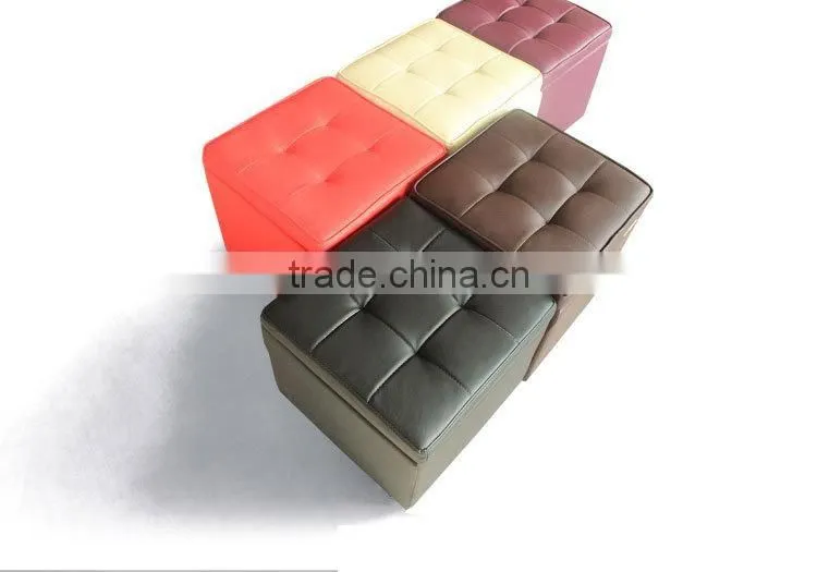 Hot sale PU Foldable Storage chair Footstool Y044