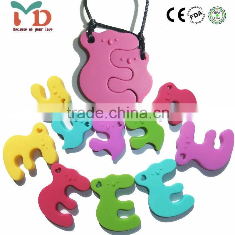 Food Grade Silicone Jewelry Baby Chew Football Beads Baby Teething Necklace Wholesale