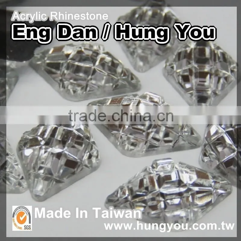 2 Holes Point Back Taiwan Garment Accessories Rhinestone Buttons
