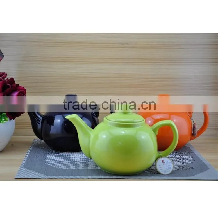 set of 3 tea port/milk pot/sugar pot polka dot color glazed ceramic tea set