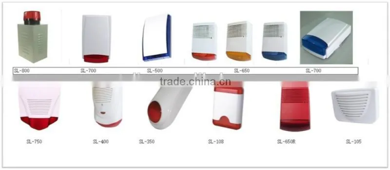 portable wired Backup Battery Outdoor Siren siren with strobe led light SL-700B