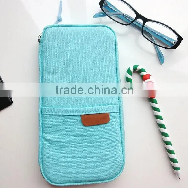 Custom logo cute style passport mobile case card holder for women travel wallet