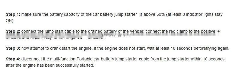 2016 high quality eps battery jump starter power bank 16500mAh portable car jump starter