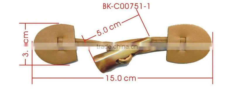 Camel Leather Brown Ivory Two Hole Horn Coat Leather Toggle Buttons
