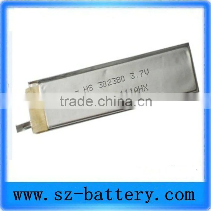 302380 3.7V 600mAh customized li polymer Battery