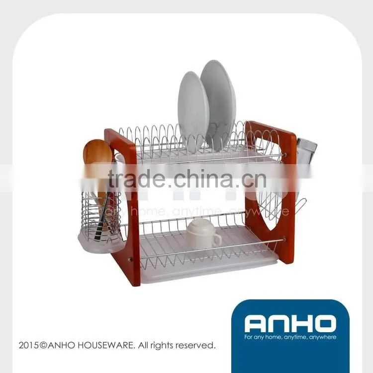Elegant Shape Wooden Plate Rack