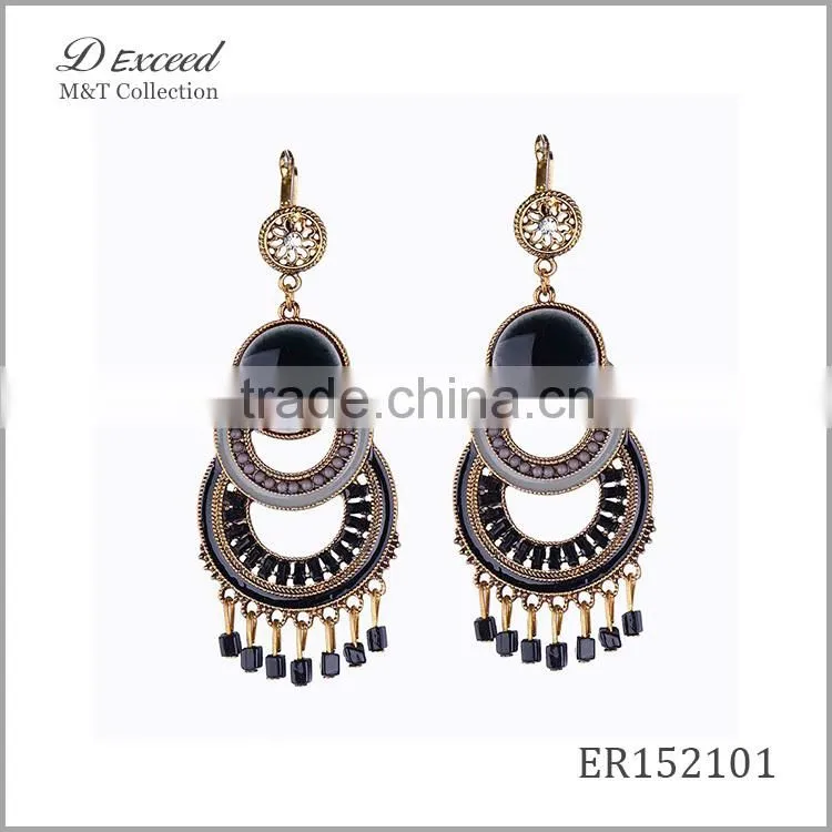 Wholesale Jewelry Yiwu Factory Ladies/Women's Ethnic Bohemian Resin Earrings Dangle Earrings Tassels Drop Earrings