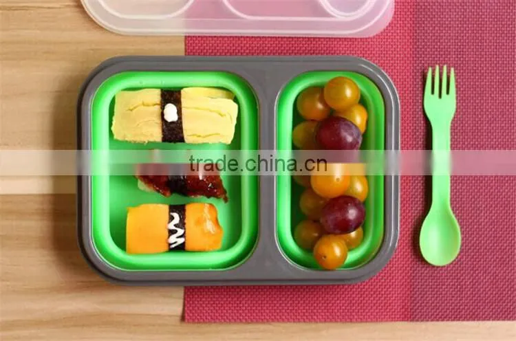 2015 Wholesale silicone collapsible lunch box /storage box
