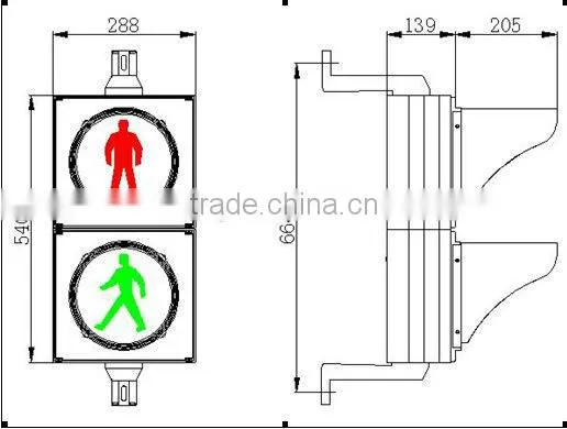 200mm EN12368 Traffic Pedestrian light
