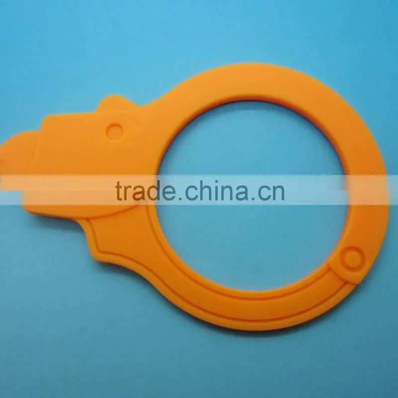 soft plastic handcuff toys kids police toys silicone rubber handcuff police handcuff toy