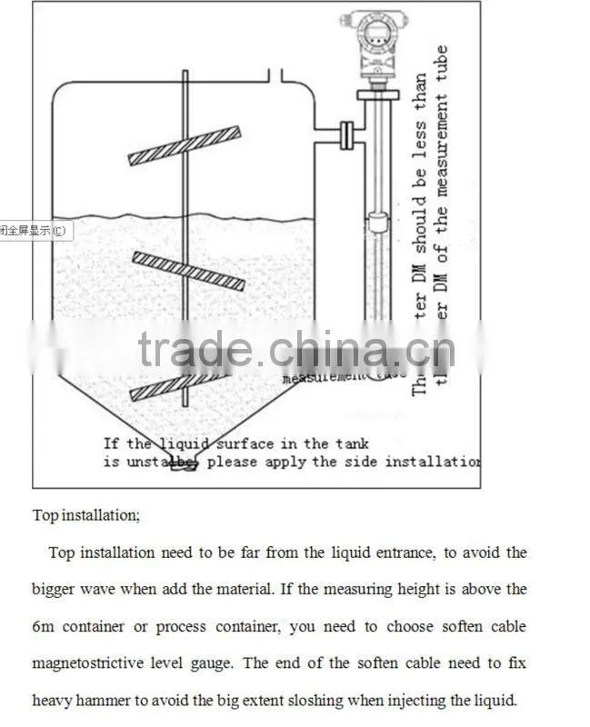 ML1000 magnetc level gauge for mixed liquid