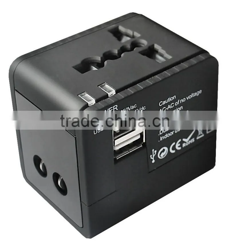 Portable USB travel adapter