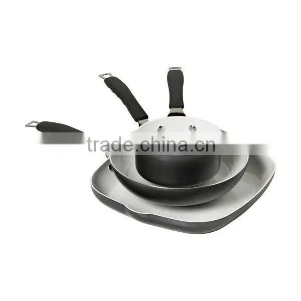 3pcs ceramic coating fry pan sauce pan skillet set XJ-12620