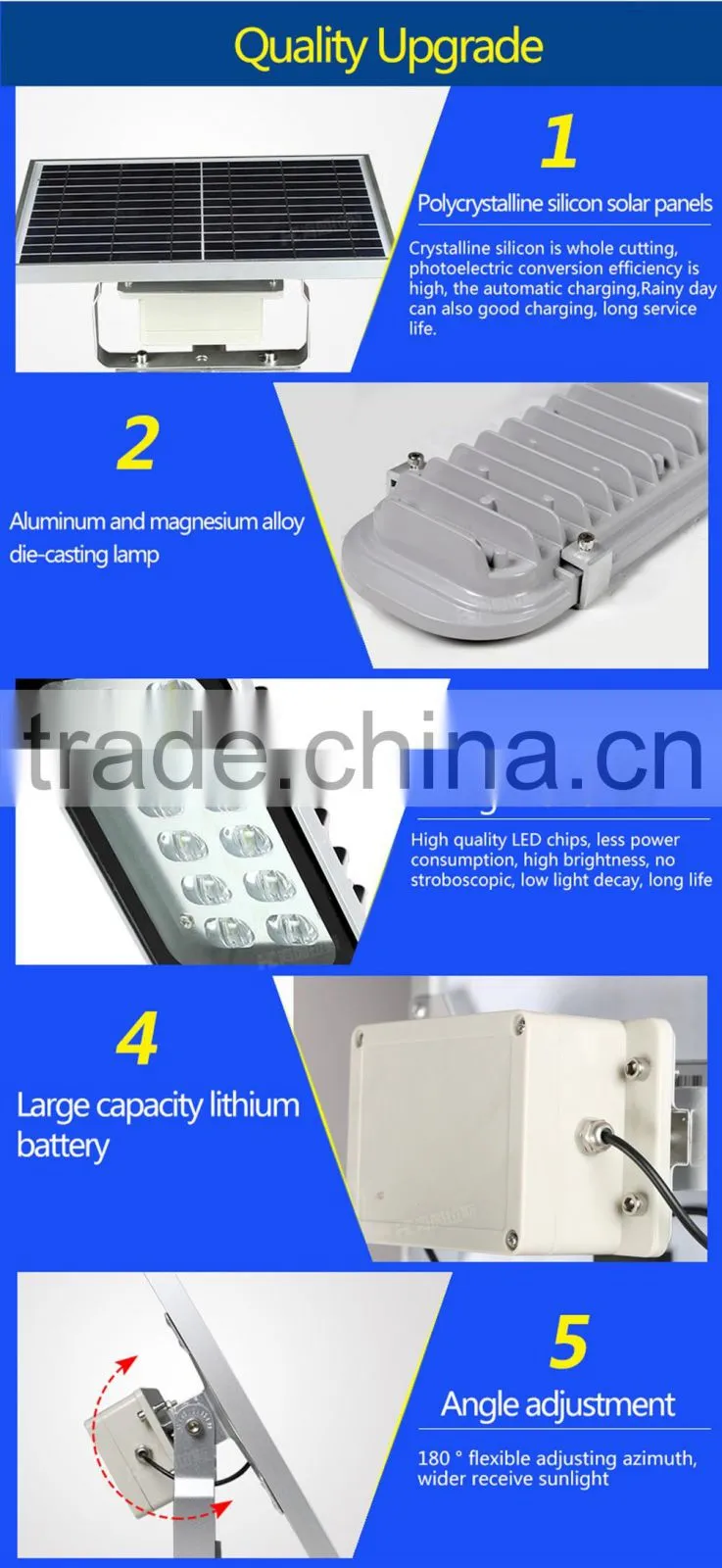 High Class Waterproof Rainproof IP65 12W LED Solar Light Street Lamp for Backyard Garden Park Road Lighting