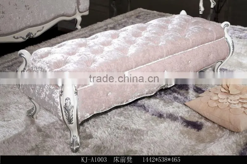 Manufacturer direct supplier Modern elegant France type bedroom furniture Bed Bedside table Wardrobe Dressing table Bench