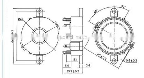 FBPT4524 hot sell 95db 12v piezo ceramic buzzer (FBELE)