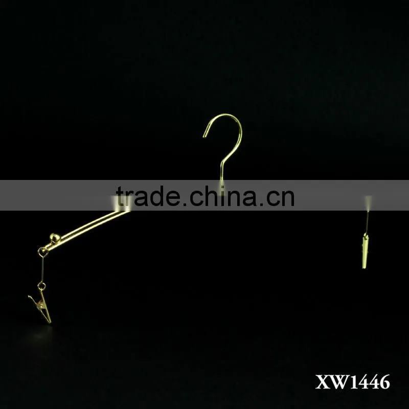 Japanese Metallic Lingerie Hanger with Clips for Luxury Sports Wear