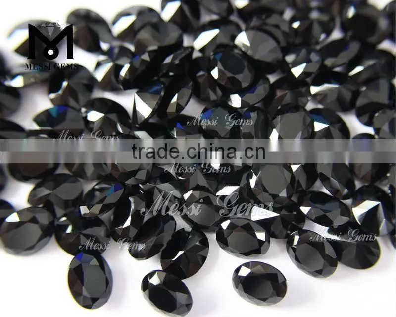 2015 Chinese Wholesale Oval Cut 8*10 mm Agate Black Stone