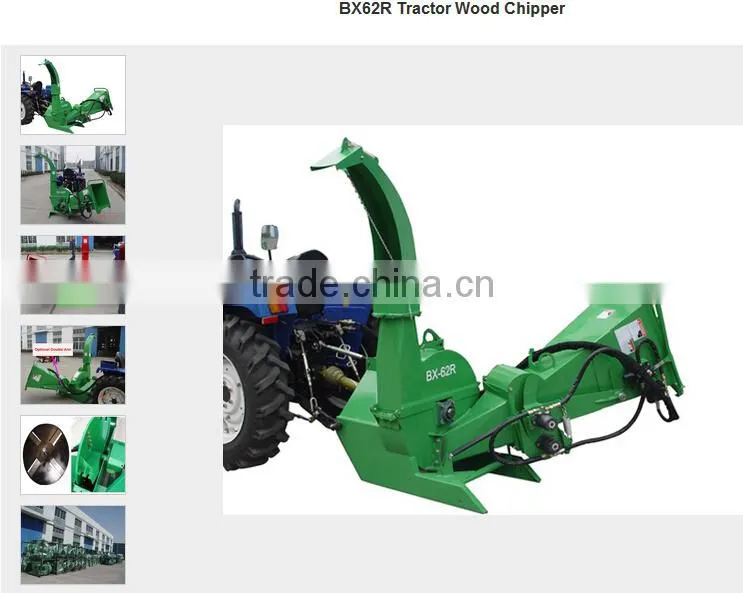 BX62R wood chipper, Tractor PTO model, quick efficiency, 6'' dia, CE approval