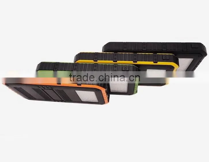 New Arrival Double Output 8000mah Solar Battery Charger for Mobile Phone with led camping light