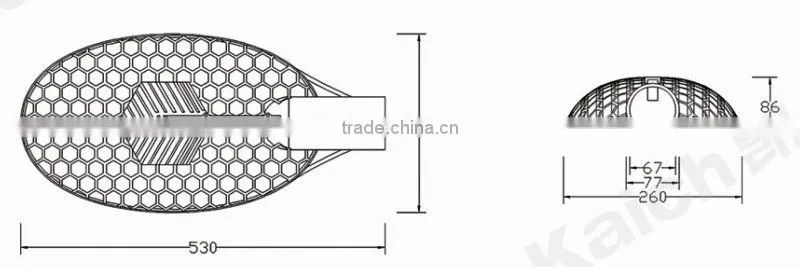 50w outdoor ip65 bridgelux cob solar led street light Aluminum material high lumen
