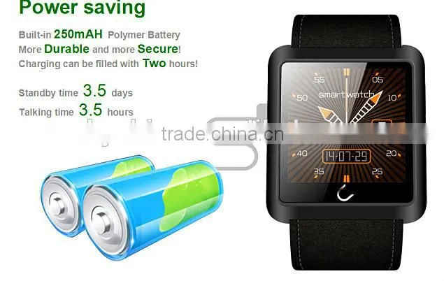 u10L pedometer smart watch with touch display