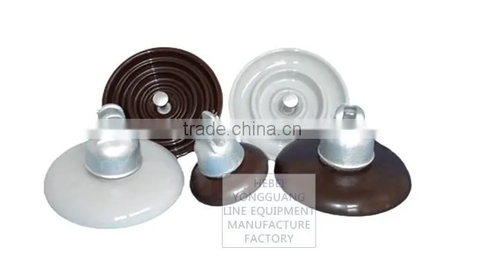 ANSI 52 porcelain disc suspension insulators /high voltage overhead ceramic well installation insulator