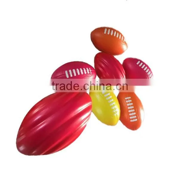 custom logo pu foam football rugby ball shape stress ball