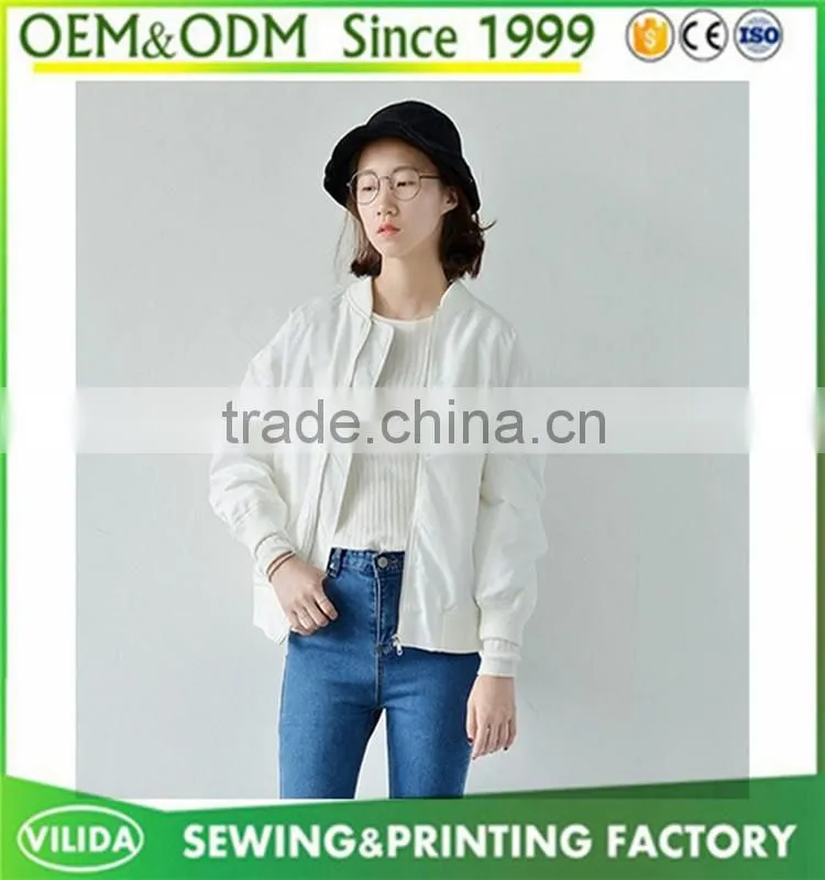 New arrival high quality long sleeve baseball uniform style girl overcoat jacket